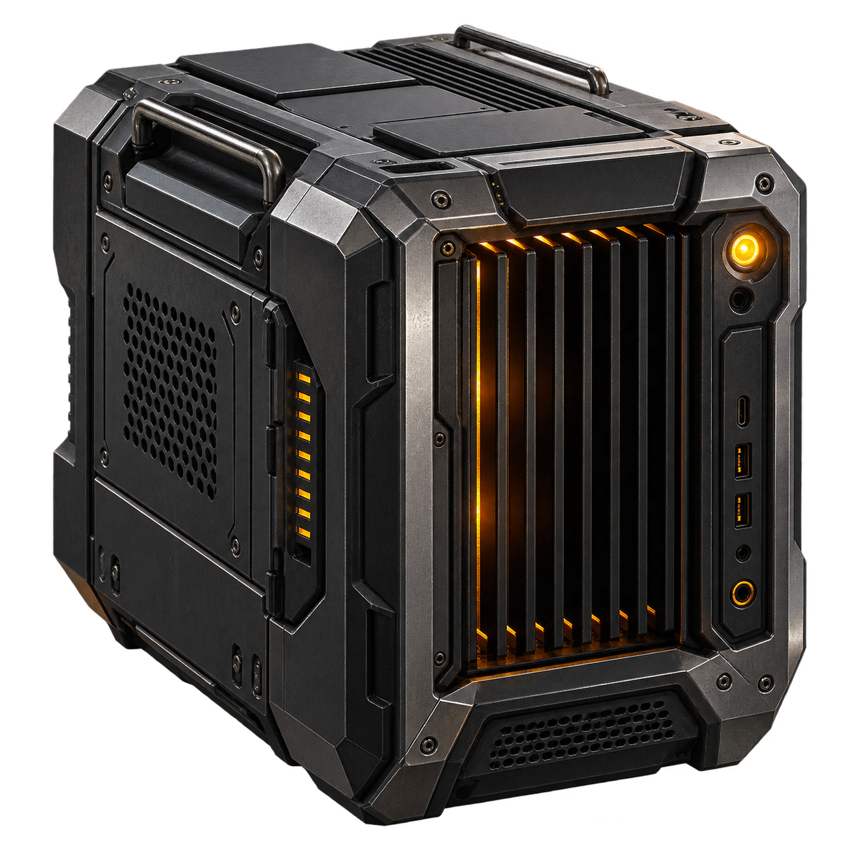 Abstract matte-black server systems module